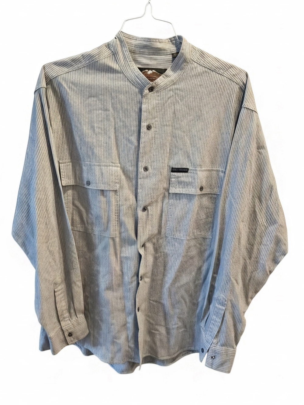 Harley-Davidson Light Blue and White Striped Work Shirt